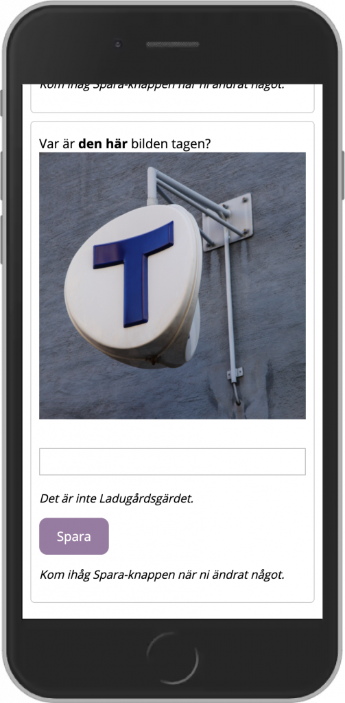 Svara-fliken i appen.